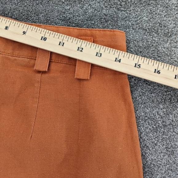 VINTAGE Hunters Run Orange High Waisted cotton blend Pleated Shorts Size 12 - Picture 8 of 12